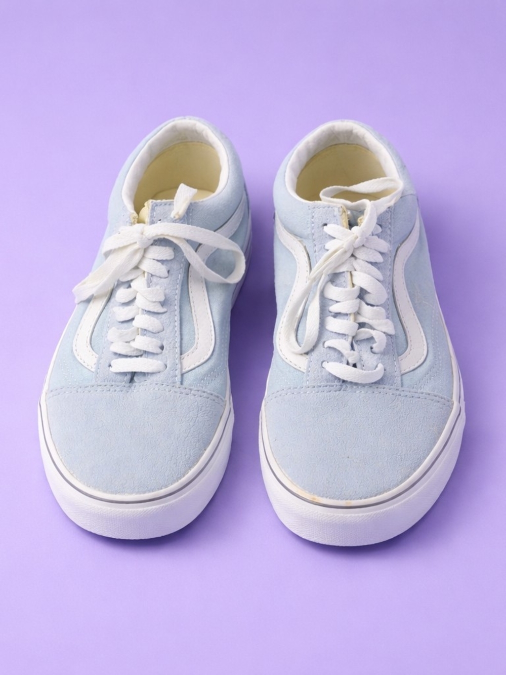 Vans Light Blue and White Suede Old Skool Sneakers